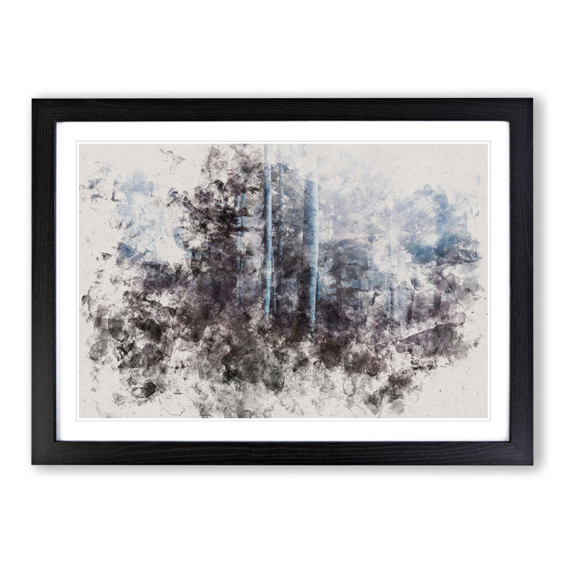 Forest View Vol.1 - Picture Frame Painting, 36cm H x 48cm W x 2cm D, Black