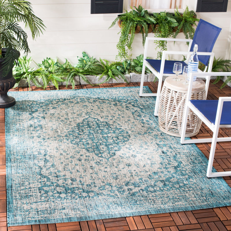 Amedee Performance Oriental Indoor/Outdoor Area Rug, Rectangle 8' x 11'