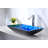 ANZZI Avao 14.5'' Lustrous Blue Tempered Glass Rectangular Bathroom Sink