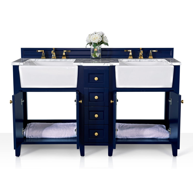 Adeline 60 in. Handmade Double Vanity, Heritage Blue