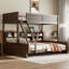 Twin XL over Queen Bunk Bed with Storage Cabinets and USB Ports-1219647913-1219647912