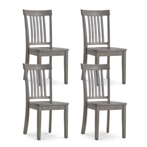 Slatted Back Dining Chair Solid Wood Side Chair (incomplete 2 chair only ) 