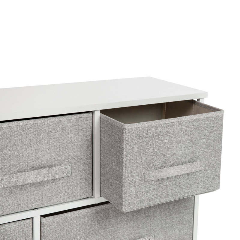 5 - Drawer Dresser, White/Light Gray
