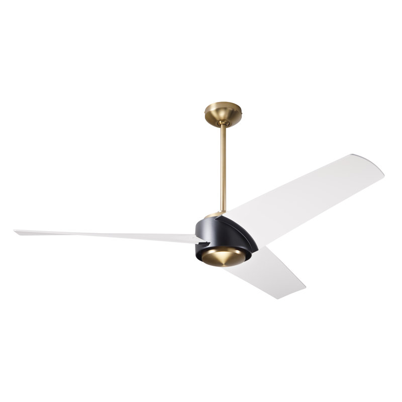 Ambit 56'' Ceiling Fan, Matte White, Satin Brass/Matte Black, Wall Control