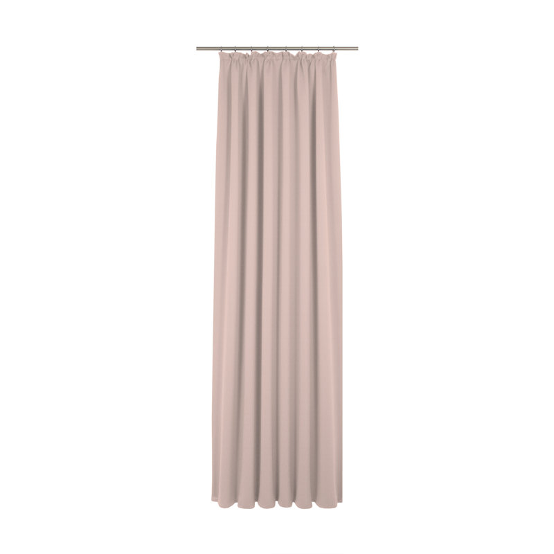 Salley Pinch Pleat semi transparent Single Curtain, Light pink, 145cm Width x 255cm Drop