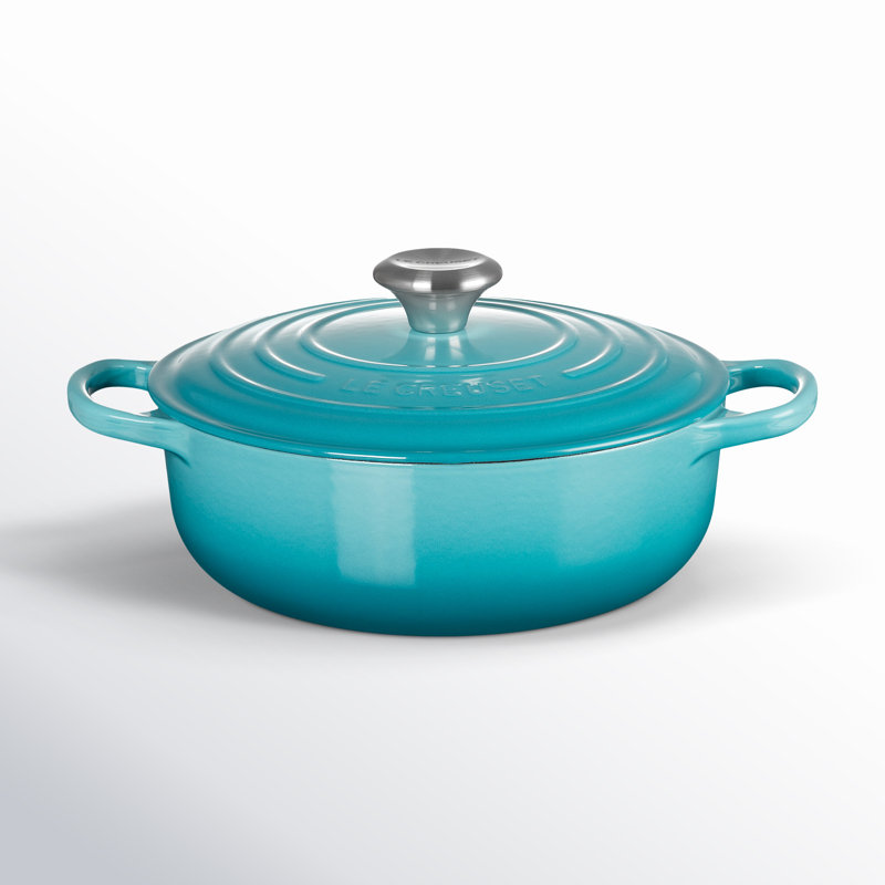 Le Creuset Signature Enameled Cast Iron 3.5 Qt Round Sauteuse with Lid, Caribbean