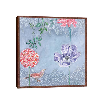 Blue-Gray Botanical 1 Piece Painting on Canvas