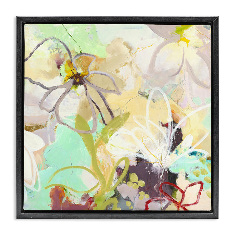 Cadre flottant abstrait Last Days Of Spring, design by Design Fabrikken, Cadre flottant noir de jais, H 18 po x l 18 po