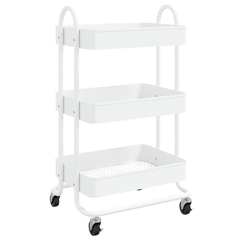 Casseus Metal Bar Cart, White