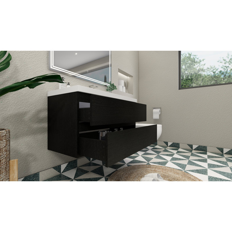 Ensemble de meuble-lavabo simple 41,75 po Curly, Noir