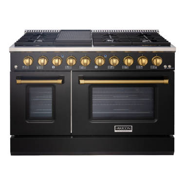 KNG481-S 48 Stainless Steel Freestanding Natural Gas Range with 8 Burners 6.7 cu. ft. Capacity