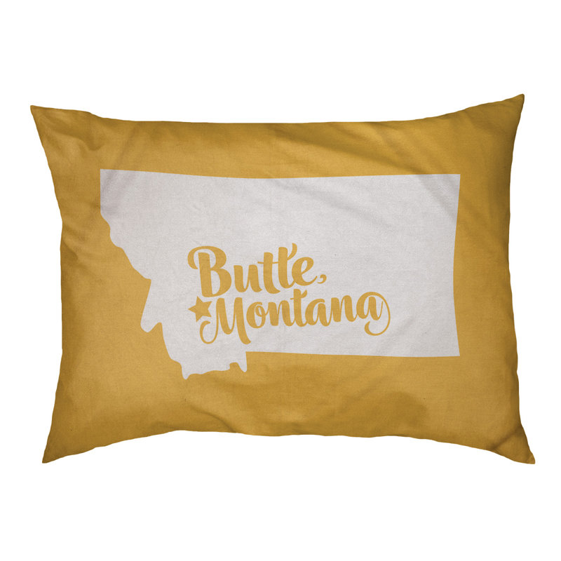 Coussin stylisé montana Butte, Moyen (L 30 po x l 40 po), Jaune