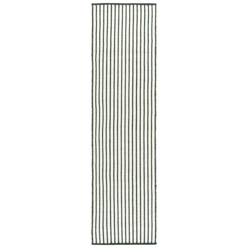 Vermont Hand Woven Wool;Cotton Striped Indoor Rug, Runner 2'3" x 9'