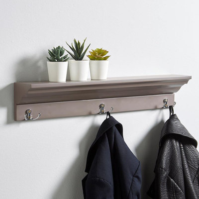Makhzane Floating Shelf with Hooks