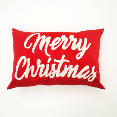 Lumbar Pillow | Festive Cheer Red Pillow | 24x16"
