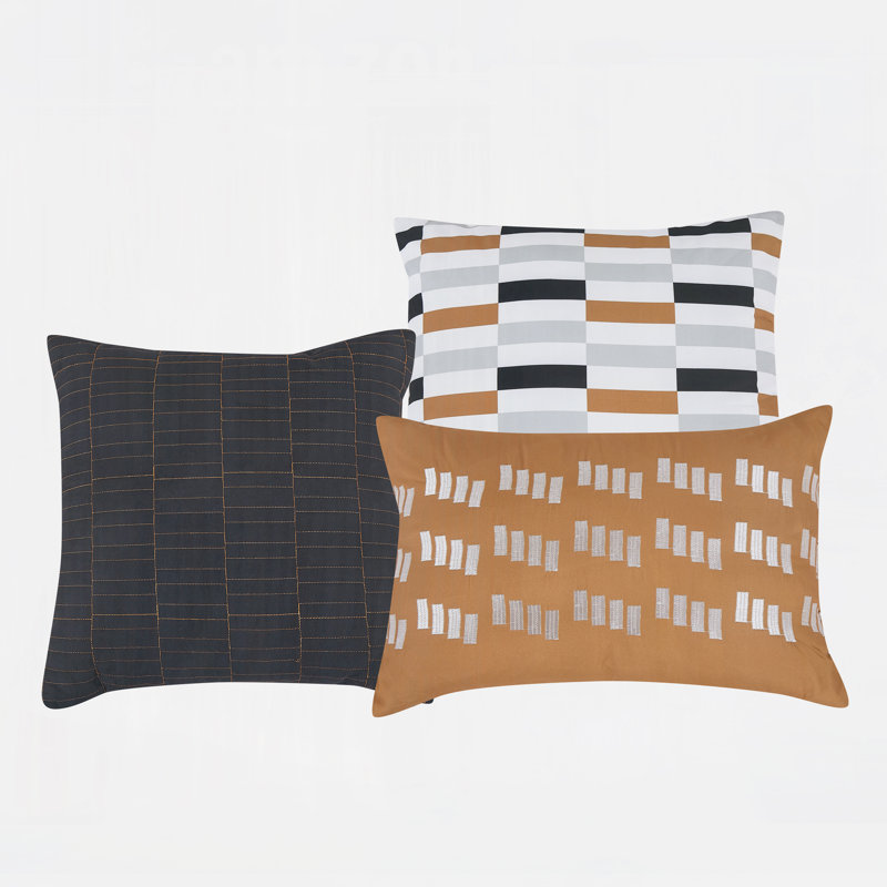 Quilted Print 6-Piece Comforter Set – Patterned Bedding With Decor Pillows, King Comforter + 5 Additional Pieces