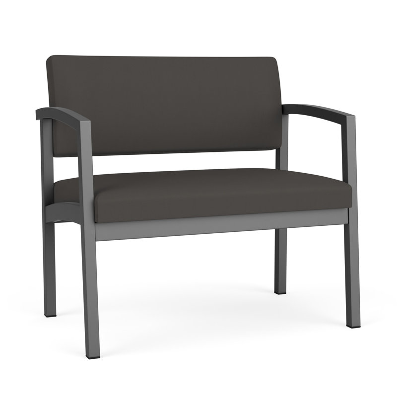 Chaise en acier Lenox, Gris anthracite, Noir Patriot Plus - Vinyle lavable au chiffon