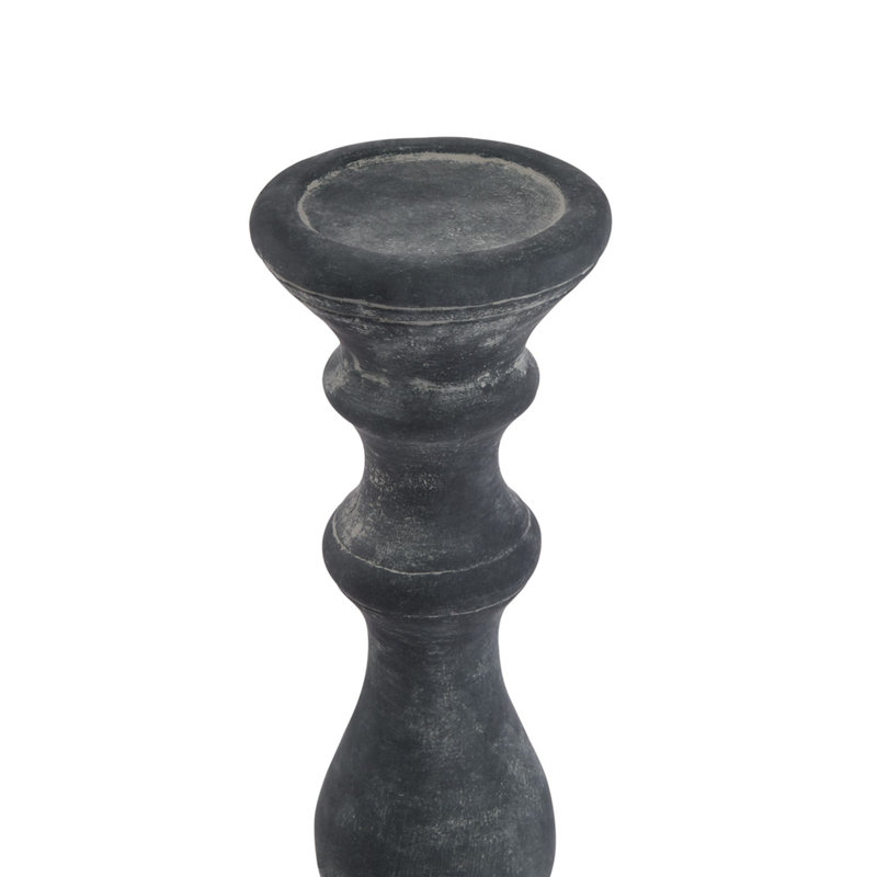 Ceramic Tabletop Pillar, Grey, 40cm H x 12cm W x 12cm D