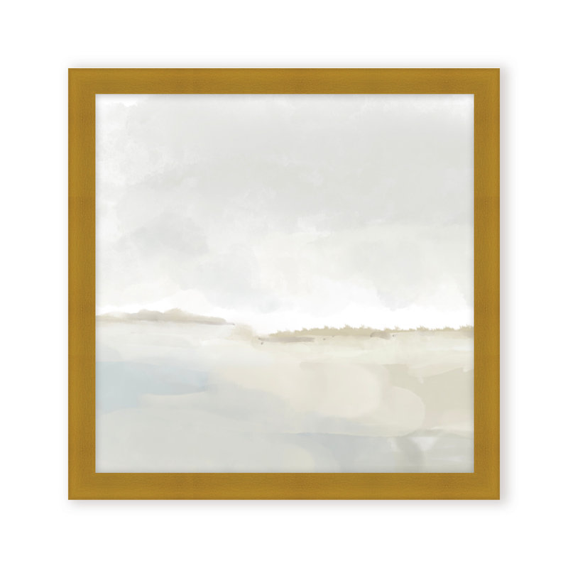 Coastal Retreat Shifting Sands par Gypsea Village, H 16 po x l 16 po, Framed Print, Gold