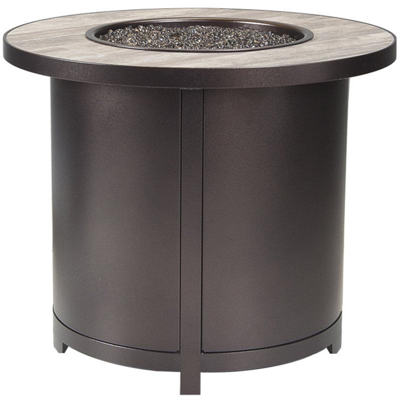 Elba 30" Round Chat Height Fire Pit, Graphite/Pallazo White