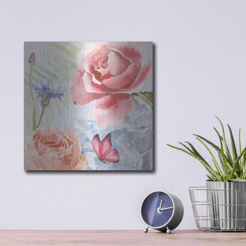 «Boho Bouquet IV Blue» par James Wiens, H 12 po x l 12 po