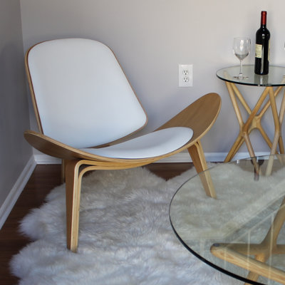 Fauteuil d'appoint en cuir véritable
