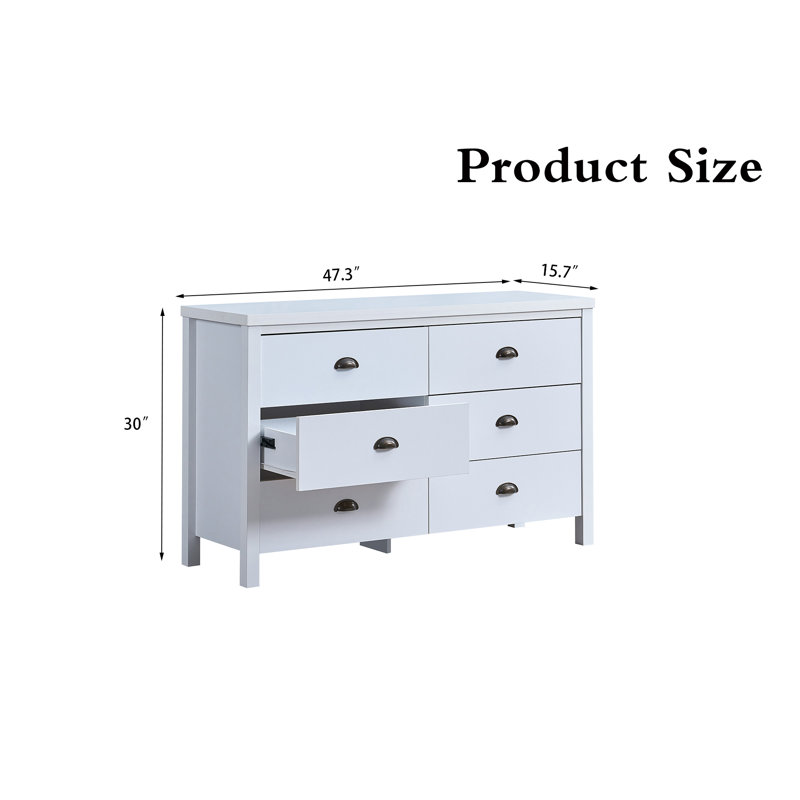 Commode 6 tiroirs avec verrouillage Juny