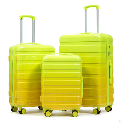 20 po / 24 po / 28 po 3 pièces / ensemble dans une valise à roulettes pivotantes pour PC, valise de transport, avec dégradé de couleurs et serrure à combinaison