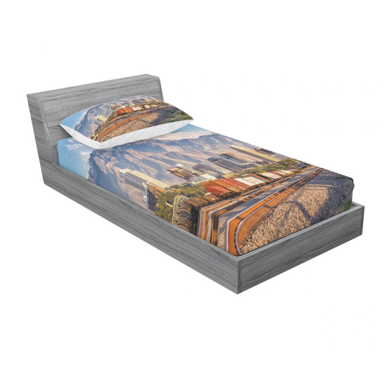 Ensemble de draps Downtown Salt Lake City, Ensemble de draps pour lit simple avec drap-housse