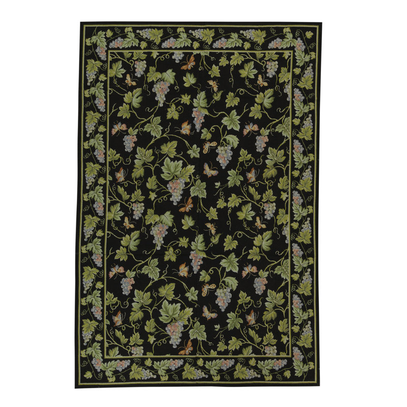 Hand Woven Wool Floral Area Rug