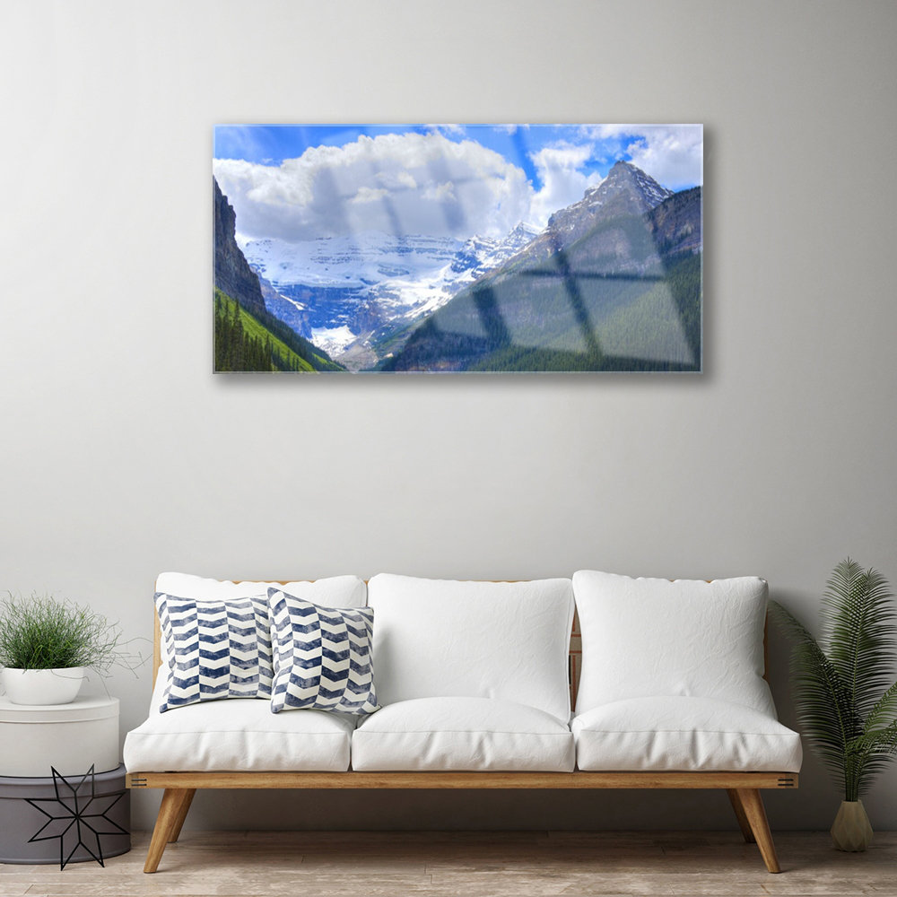 Landscape Mountains - Unframed Photograph on Glass