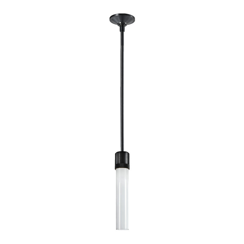 3" LED 3CCT Cylindrical Pendant Light, 12" Clear Glass And Matte White With Aged Brass Finish, 65.13" H x 2.75" W x 2.75" D