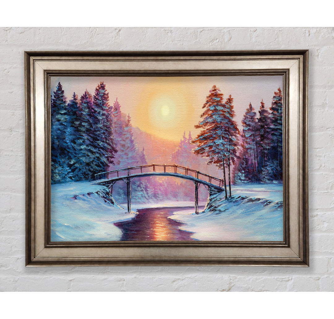 Bridge Across the Winter Scene - Einzelner Bilderrahmen Kunstdrucke