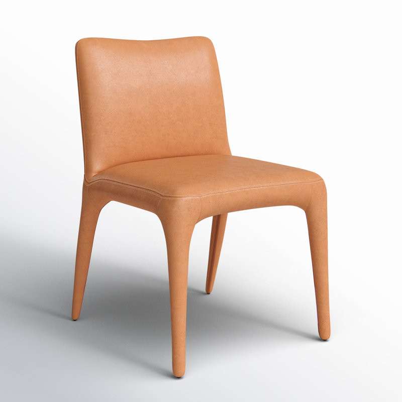 Monza Upholstered Dining Chair, Heritage Camel Genuine Leather