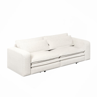 Canapé-lit 93 po pour très grand lit, canapé-lit escamotable, canapé-lit convertible 3 en 1, méridienne, canapé-lit 3 places avec 2 coussins lombaires pour le salon