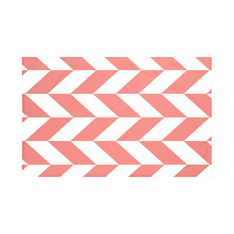 Jeté en molleton Zigzag Jag, L 60 po x l 50 po, Semence (corail)