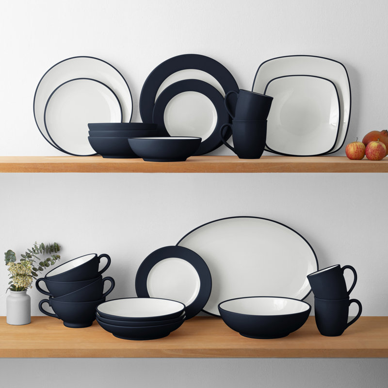 Noritake Colorwave Square 4-Piece Place Setting, Service for 1, Navy