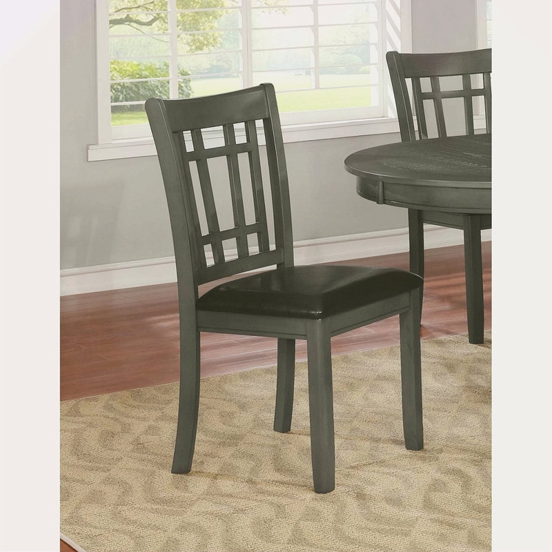 Ensemble de 2 chaises d'appoint à dossier moyen en treillis gris et noir