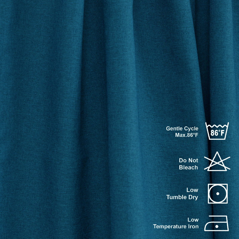 Room Darkening Single Curtain Panel, 130cm W x 325cm H, Dark Blue