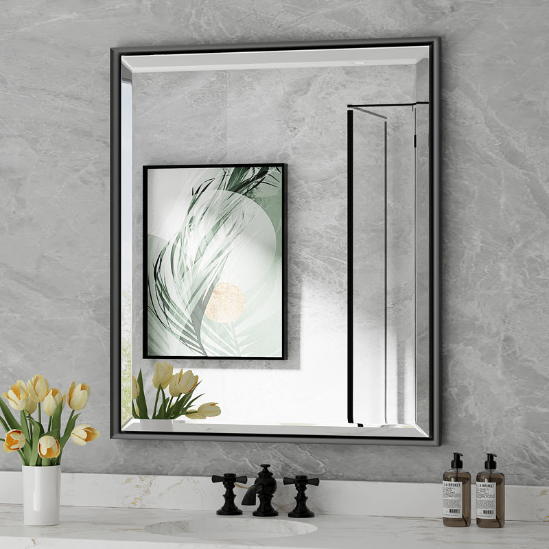 Miroir de salle de bain mural biseauté, 36 po x 30 po
