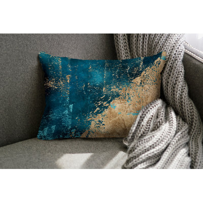 Abstract Indoor/Outdoor Lumbar Throw Pillow