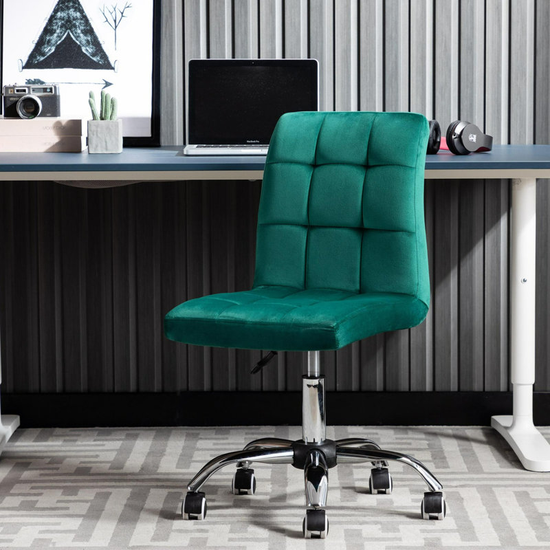 Meaghan Velvet Task Chair, Green