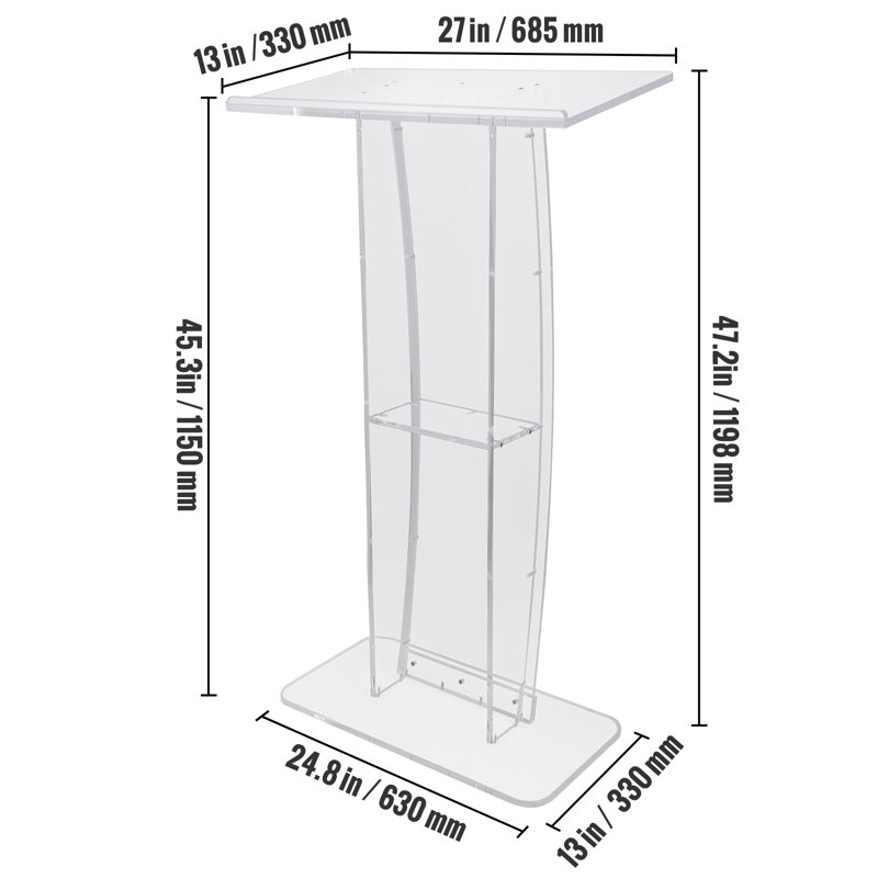 Podium en plastique 47,2 po, Blanc