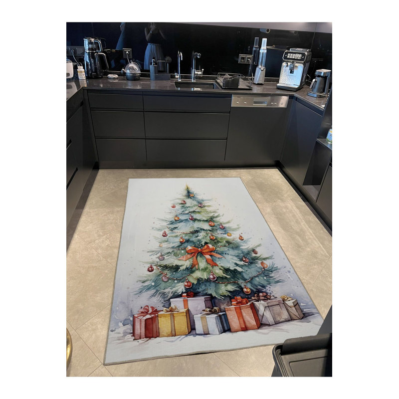 Tapis décoratif lavable à la machine Christmas, Tapis de couloir 3 pi 3 po x 9 pi 10 po