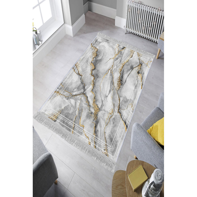 Tapis gris / beige Martina, Rectangle 3 pi 11 po x 5 pi 11 po
