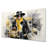 Yellow And Grey Fashionistas Portrait I Fashion Wall Decor on Metal