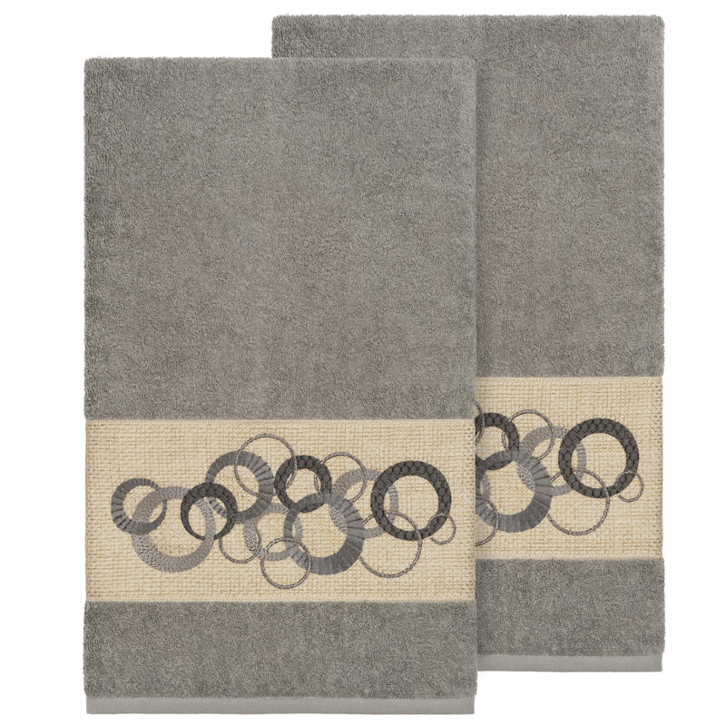 Annabelle Turkish Cotton Midweight Bath Towel, Dark Gray