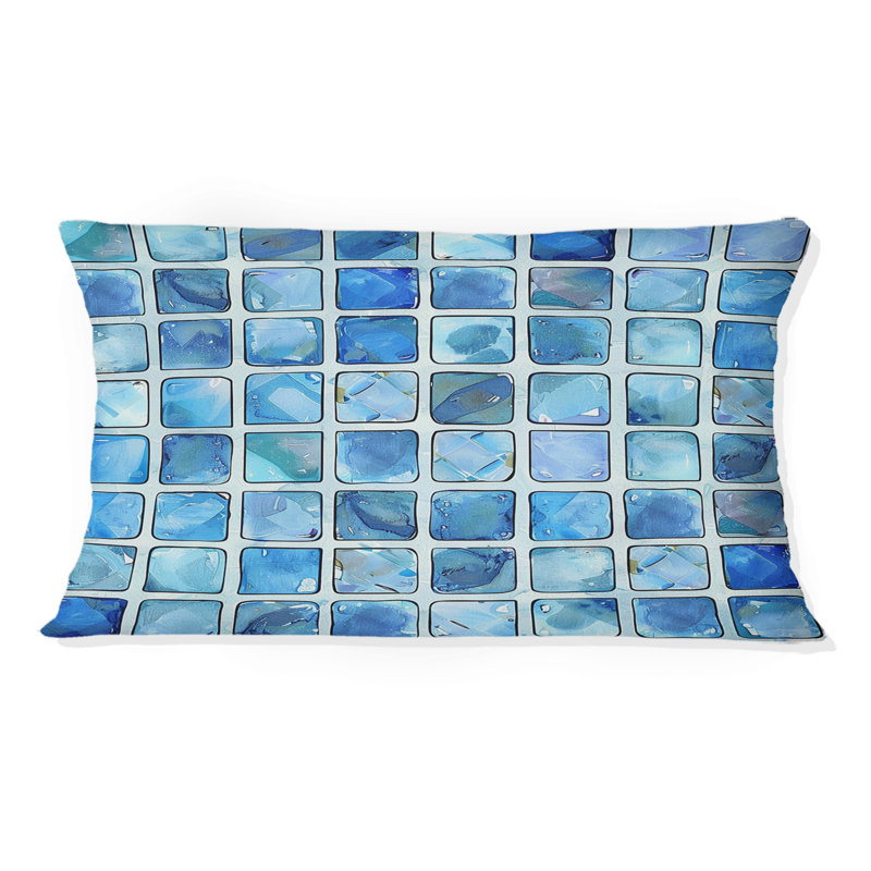 Carreau de mosaïque bleu moderne II - Coussin lombaire moderne