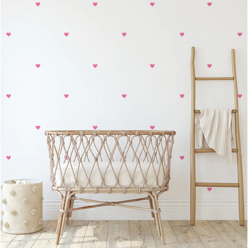 Adhésif décoratif petit coeurs, Rose