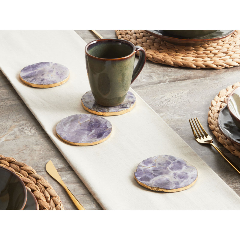 Agate Round 4 Piece Coaster Set